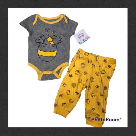 Disney Other - HP- 4/14 - WINNIE THE POOH ONESIE & PANTS  2-PIECE SET